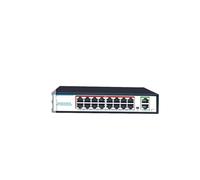 VLALAMNO Switch Gigabit a 16 Porte Poe 48v gestito Switch Ethernet Smart Switch IP Poe 1000Mbps for Telecamera CCTV (Color : OFS-PE-GT2DT16)
