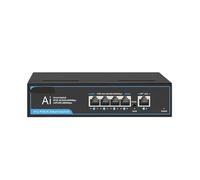 VLALAMNO Switch Gigabit Poe Switch Poe di Rete a 5 Porte da 1000 Mbps Hub Desktop LAN Ethernet (Color : Blue)