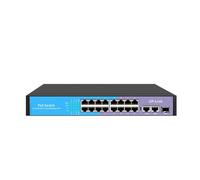 VLALAMNO Switch Poe 48V 4/8/16/24 Porte Switch di Rete Poe 100Mbps Switch Ethernet RJ45 con Porta uplink SFP (Color : 16 Port Poe)