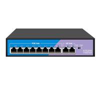 VLALAMNO Switch Poe 48V Switch Fast Ethernet 4/8 Porte Poe 10/100Mbps IEEE802.3AF/AT esteso a 250m (Color : 10Port)