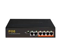 VLALAMNO Switch Poe a 6 Porte 10/100Mbps Switch Fast Ethernet 4+2 con VLAN 52V 48W