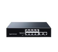 VLALAMNO Switch Poe Gigabit a 8 Porte Hub Switch di Rete Uplink 2 Porte 1000M Splitter Internet Monitoraggio Plug And Play