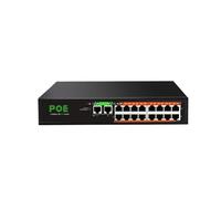 VLALAMNO Switch Poe Switch Ethernet 16 Porte 100Mbps Switch IEEE 802.3 AF/at 52V