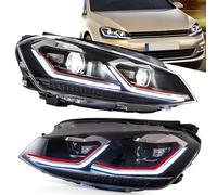 VLAND Fari LED per GOLF 7.5 VII Van Variant Alltrack TSI TDI Luci anteriori (adatto solo per alogeni originali),con luce di benvenuto, rosso