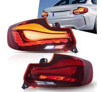 VLAND Fari posteriori adatti per BMW Serie 2 F22 F23 M2 F87 2014-2021 alogeni di fabbrica/L-ED prima generazione, stile scala di drago rosso