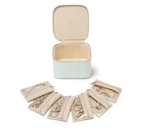 Vlando Portagioie da viaggio, moderno organizer per gioielli con 6 sacchetti per gioielli, piccolo, organizer per gioielli per donne, ragazze, orecchini, collane, regalo per donne, menta, Mambo