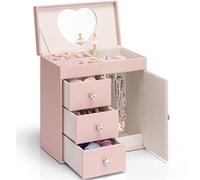 Vlando Portagioie musicale per ragazze, grande bambino, scatola musicale con ballerina per compleanno, camera da letto, decorazione a 4 strati, regalo per ragazze e bambini