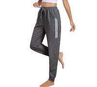 Vlazom Pantaloni Sportivi Donna Pantaloni Tuta Cotone Pantaloni Jogger Elasticizzato Sweatpants,M,A-Grigio Scuro