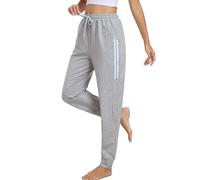 Vlazom Pantaloni Sportivi Donna Pantaloni Tuta Cotone Pantaloni Jogger Elasticizzato Sweatpants,S,B-Grigio