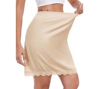 Vlazom Sottogonna da Donna in Raso Corta Sottoveste con Orlo in Pizzo Sottoveste con Elastico in Vita