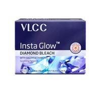 VLCC Insta Glow Diamond Bleach With Diamond (Ash) for Sparkling Fairness Also Contain Re Bleach Cream & Post Bleach Pack 60 Gram by VLCC