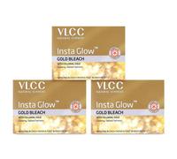 VLCC Insta Glow Gold Bleach - 30 g x 3 (confezione da 3) - Bagliore colloidal...