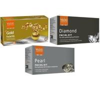 VLCC NATURAL COMBO OF 3 TYPES SINGLE FACIAL KITS GOLD, DIAMOND, PEARL