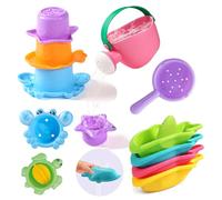 Vlecexs 10 Pezzi Giocattoli da Bagno Giocattoli da Bagnetto Bambini 1 2 3 4 Anni Montessori Giocattolo Vasca Bagno Ragazzo Ragazza Tazze Impilabili Bambini Piscina Spiaggia Acquatica Bambino Piccolo