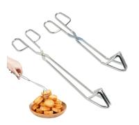 Vlecexs 2 Pezzi Pinze da Cucina, Pinzette da Griglia Inox, Pinza Cucina per Bistecche Barbecue Cucinare (30cm 24cm)