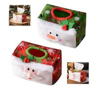 Vlecexs 2 Pezzi Scatole Protettive Fazzoletti Babbo Natale Copertura Decorazione Natalizie Asciugamani Scatola Babbo Natale Pupazzo Natalizie Desktop Decorazioni Soggiorno Festa Sala Rosso Verde