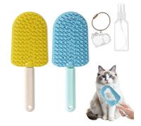 Vlecexs 2pezzi Gatto Pelo Corto Lungo Spazzol Autopulente 2 in 1 Spazzole Toelettatura Efficace Rimuovi Pelo Animali Spazzole in Silicone Morbida Brush Pulizia Spazzola Divano Auto Giallo+Blu