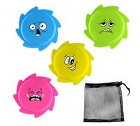 Vlecexs 4 Pezzi Frisbee Acquatici Giocattoli Spray Silicone Borsa Stoccaggio Sorriso Modello Bambini Famiglia Animali Domestici Spiaggia Piscina Giardino Camping Giochi Acquatici