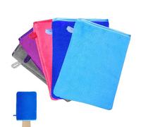 Vlecexs 5 Pezzi Guanti per il Bagno in Velluto Corallo, 15 x 21cm Set di Guanti da Bagno per Adulti Morbidi e Assorbente, Manopole da Bagno Riutilizzabili (5PCS)