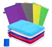 Vlecexs 5 Pezzi Guanti per il Bagno in Velluto Corallo, 15 x 21cm Set di Guanti da Bagno per Adulti Morbidi e Assorbente, Manopole da Bagno Riutilizzabili (10PCS)