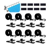 Vlecexs 8 Pezzi Fasce Supporto Avvolgitore Piscina Resistenti Clamp Kit Sicurezza Fissaggio Accessori Cinghie Rullo della Copertura Solare Tenda Piscina Copertura Solare Fascette
