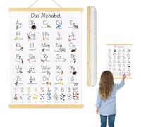 Vlecexs Alfabeto Bambini 30x40cm, Alfabetiere Murale, Poster Educativi Bambini, Lettere e Numeri, Alfabeto degli Animali, Appendi Poster Decorare Murale per Scuola Materna, Primaria, Dcuola Materna