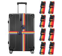 Vlecexs Cinghie per Valigie, 8 Pezzi Cinghie per Bagagli Regolabil, Cinghie per Bagagli Incrociate pe Protezione Valigia Accessori Viaggio