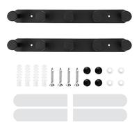 Vlecexs Ganci per porta da appendere, 2 pezzi, robusti appendiabiti da porta da appendere con 5 ganci, in metallo nero opaco, antiscivolo per bagno, camera da letto, soggiorno, porta