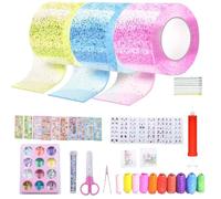 Vlecexs Nano Tape Bubble Kit per bambini, 57 pezzi fai da te Nano Tape Bubble Set Squishy Giocattoli, Super elastici Nano per bambini Ragazzi Ragazze, Fidget Toys and Party Favors regalo