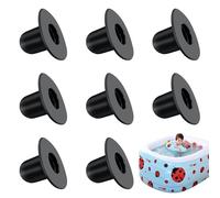Vlecexs Tappo Scarico Piscina, 8 Pezzi Tappi Per Piscina Silicone，Antifuoriuscita, Resistente ai Raggi UV per Piscina Fuori Terra Piscina Gonfiabile Nero