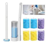 Vlecexs WC Spazzola Igienica Estensione Maniglia Bracket Set 36 Pezzi Pulitore Spugna Detergente Igienica Bagno Lavandino Vasca Pavimento Casa Appartamento Bianco