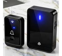 Vlectro Campanello Wireless Extra Forte, Nero, 1 Ricevitore
