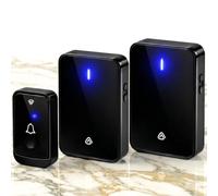 Vlectro Campanello Wireless Extra Forte, Nero, 2 Ricevitori