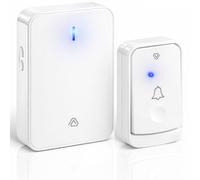 Vlectro Campanello Wireless Extra Forte - Pulsante a Batterie con Indicatore LED, Lunga Portata, Pulsante Impermeabile, Ricevitori da Collegare per Non Udenti, Casa o Ufficio - (Bianco, 1 Ricevitore)