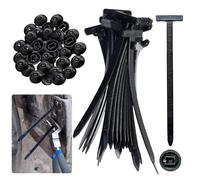 VLEDARLING 100 set Nylon Universal Cable Tie Buckle, Fascette in Plastica per Fissaggio Auto, Fibbie Universali in Nylon per Fascette Fermacavi, Fascette plastica a cerniera nere autobloccanti pesanti