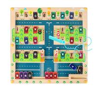 VLEDARLING Labirinto Magnetico 2 3 4 Anni Bambini Labirinto Di Colori Magnetico Motricità Fine Tema dell'Auto Giochi Montessori Di Abbinamento Giocattolo da Viaggio Educativo in Legno Labyrinthbrett