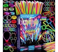 Vleuexe 389Pezzi Braccialetti Luminosi Fluorescenti,starlight Bastoncini Luminosi Glow Stick,connettore,bracciali luminosi fluorescenti per Fluo Party,Matrimonio Compleanni,Capodanno,feste,Halloween