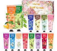 Vleuexe Crema Mani Set,12 Pezzi Mini Set di Crema per le Mani,Crema Mani Regalo Natale,Crema idratante per Mani Secche per Donna e Uomo Set Regalo Crema Mani per Compleanno,Natale,Anniversario