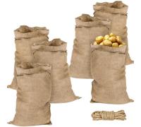 Vleuexe Set di sacchetti di iuta, 105 x 60 cm, universale, capacità di carico di 50 kg, sacchi di iuta per piante in 100% iuta, sacchetto di iuta, resistente (6, taglia unica)
