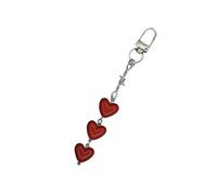 VlHpnpe 3. Design alla moda con ciondolo a forma di cuore, in lega e resina, per adolescenti e adulti, pratico portachiavi in lega di resina, Tre Modelli d'Amore, Taglia unica