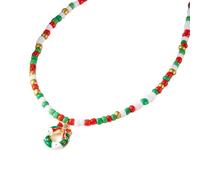 VlHpnpe Collana con ciondolo a forma di fiocco di neve e ciondoli, accessorio natalizio con perline per lo scambio di vacanze, One Size, come descritto, come descritto