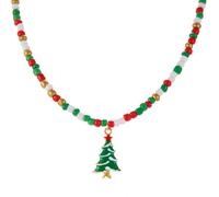 VlHpnpe Collana con ciondolo a forma di fiocco di neve e ciondoli, accessorio natalizio con perline per lo scambio di vacanze, One Size, come descritto, come descritto
