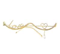 VlHpnpe Strass Catena Del Viso Occhiali Per Le Donne Adolescenti Ragazze Puntelli Foto Mezza Telaio Occhiali Viso Gioielli Per Il Partito Fotoshoots Data Night Frame, Oro