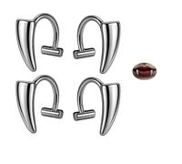 VLIEGEN 2 paia di finti anelli per labbro da vampiro zanne labbro polsino regolabile finto piercing labbro non piercing labbro in acciaio inox lucidatura anello gioielli labbro SV