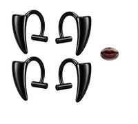 VLIEGEN 2 paia di finti anelli per labbro da vampiro zanne labbro polsino regolabile finto piercing labbro non piercing labbro in acciaio inox lucidatura anello gioielli labbro BL