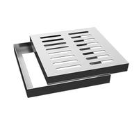 VLKLPZAHAK Griglia Di Drenaggio Esterna In Acciaio Inossidabile 15 20 30 40 50 60cm Griglie Quadrate Da Griglie Di Scarico A Telaio Per Pozzetto(25x3cm-9.8x1.2in)