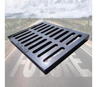 VLKLPZAHAK Griglia di Drenaggio in Ghisa da 50cm, Griglia di Drenaggio Durevole Nera per Pozzetto, Classe B125, Filtro di Drenaggio per Garage(350x500x30mm)