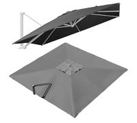 VLKLPZAHAK Ombrellone Da Giardino Rettangolare Telo Di Ricambio 300x400cm Tenda Da Sole Di Ricambio Per Ombrellone A Sbalzo 8 Stecche, Tessuto Di Ricambio Per Ombrellone Da Tavolo(Grey,2.5x2.5m (8.2x8