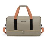 Vllcsla Borsoni da Palestra con Scarpe Scompartimento, Tasca Bagnata, 32,2 L Borsone Weekender Tela, Borsa da Viaggio Unisex Borsone Palestra Sportiva, Sport Holdall, Idrorepellente, Cachi