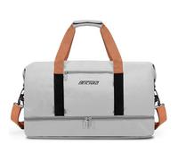 Vllcsla Borsoni da Palestra con Scarpe Scompartimento, Tasca Bagnata, 32,2 L Borsone Weekender Tela, Borsa da Viaggio Unisex Borsone Palestra Sportiva, Sport Holdall, Idrorepellente, Grigio